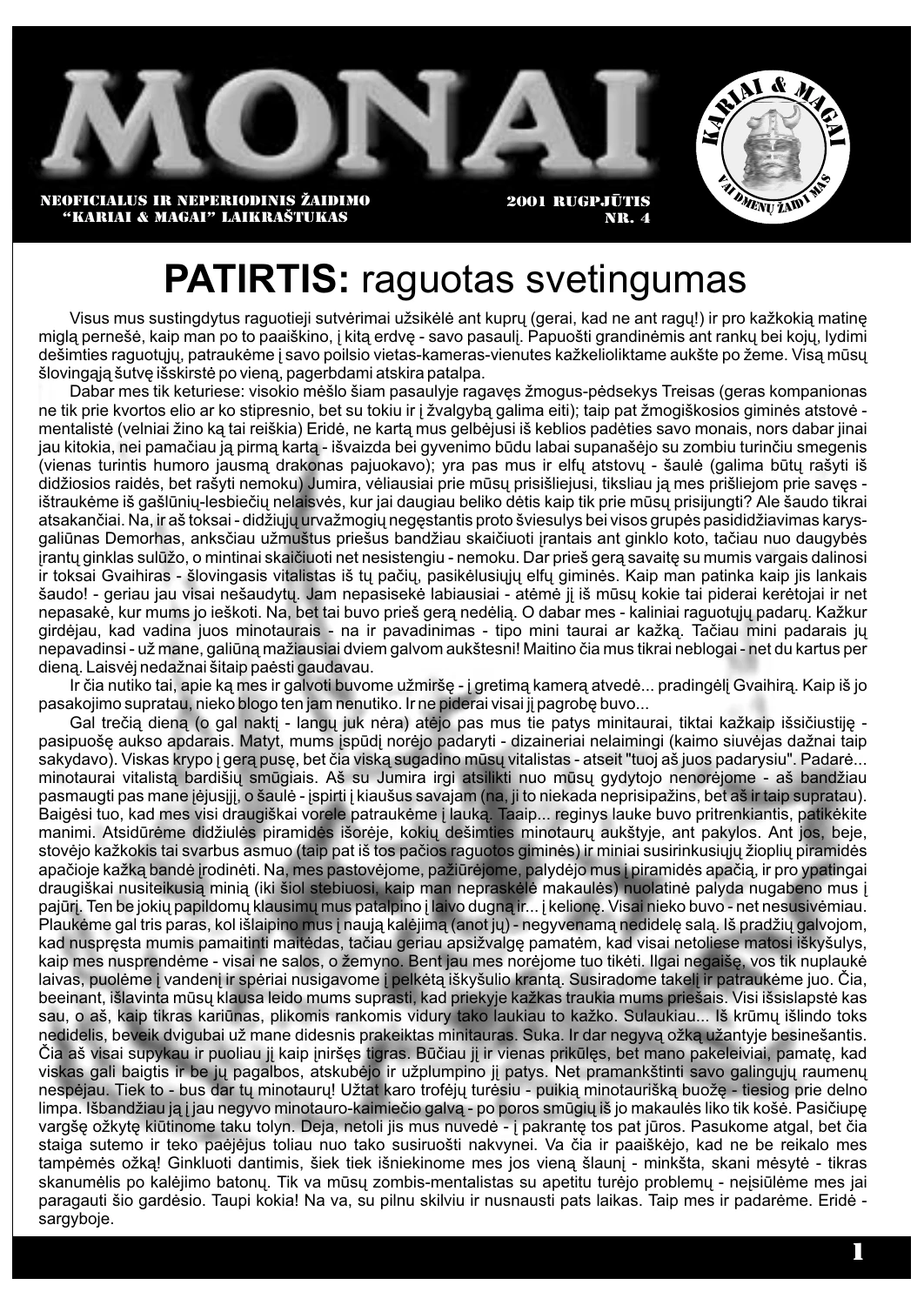 „Monai“ · 04 – pirmasis puslapis