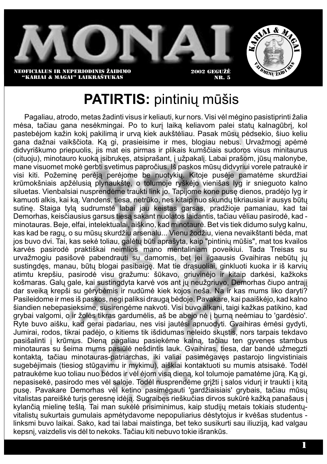 „Monai“ · 05 – pirmasis puslapis